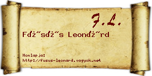 Füsüs Leonárd névjegykártya